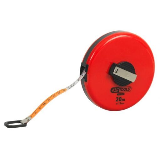 Mesure roulante boîtier rond et ruban fibre de verre, 20 m - KSTools 301.0041