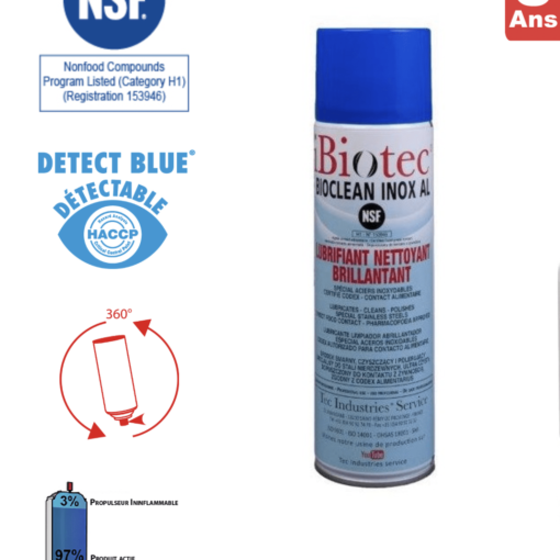 AERO BIOCEAN INOX AL NETTOYAGE BRILLANCE INOX - AÉROSOL 650 ML - IBIOTEC