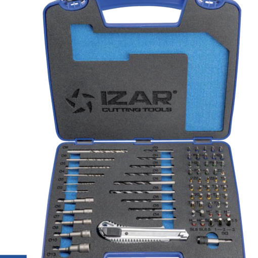 Coffret Jeu de forets et embouts vissage avec cutter et porte embout magnétique 72 PCS - IZAR