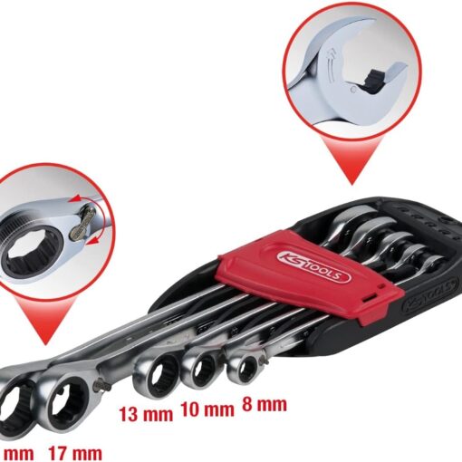 Jeu de 5 Clés Mixtes à Cliquet sur Double Support - KS Tools 503.5905