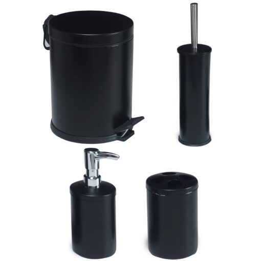 Set d'accessoires de salle de bain 4 pièces IRIS NOIR - 5L - LPP