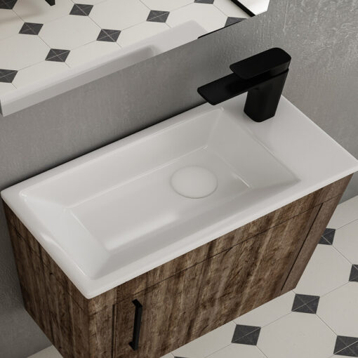 Lave main à poser en céramique Blanc Carrée - ATRIA 2 - 50 CM - LPP