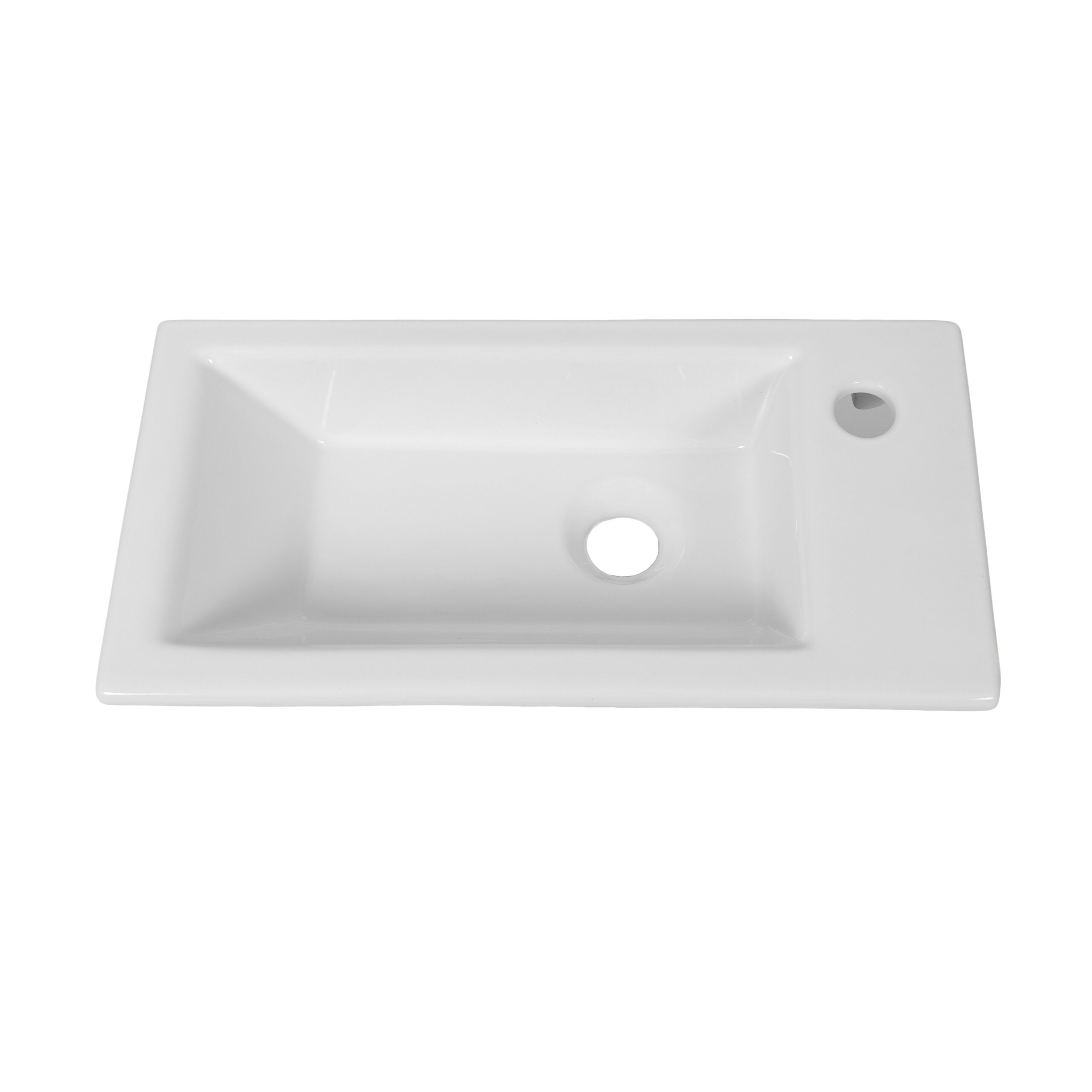 Lave main à poser en céramique Blanc Carrée - ATRIA 2 - 50 CM - LPP – Image 2