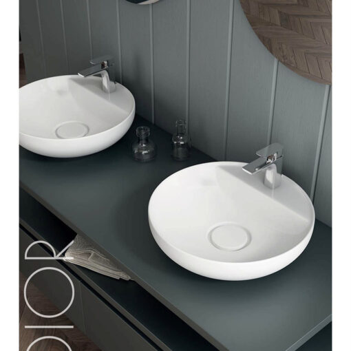 Vasque à poser céramique rond DIOR Diam.42 cm blanc brillant - LPP