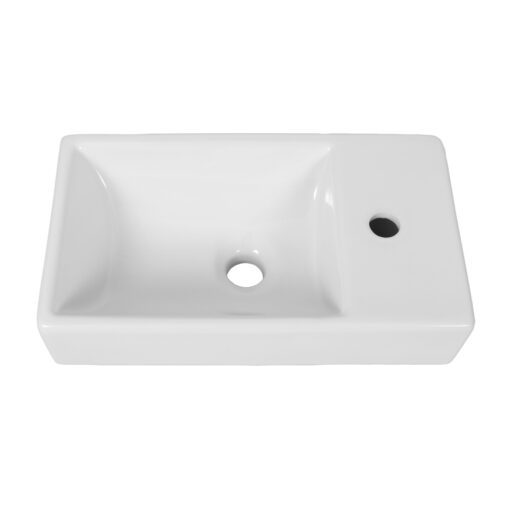 Lave mains en céramique, rectangulaire VITA blanc (Gauche) l.45 x P.100 x L26 cm – LPP