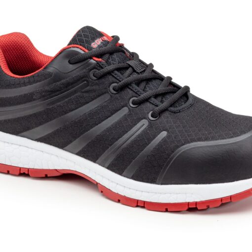 Chaussures de sécurité Basses S1P - Noir/Rouge - COVERGUARD - GALAXITE (tailles au choix)