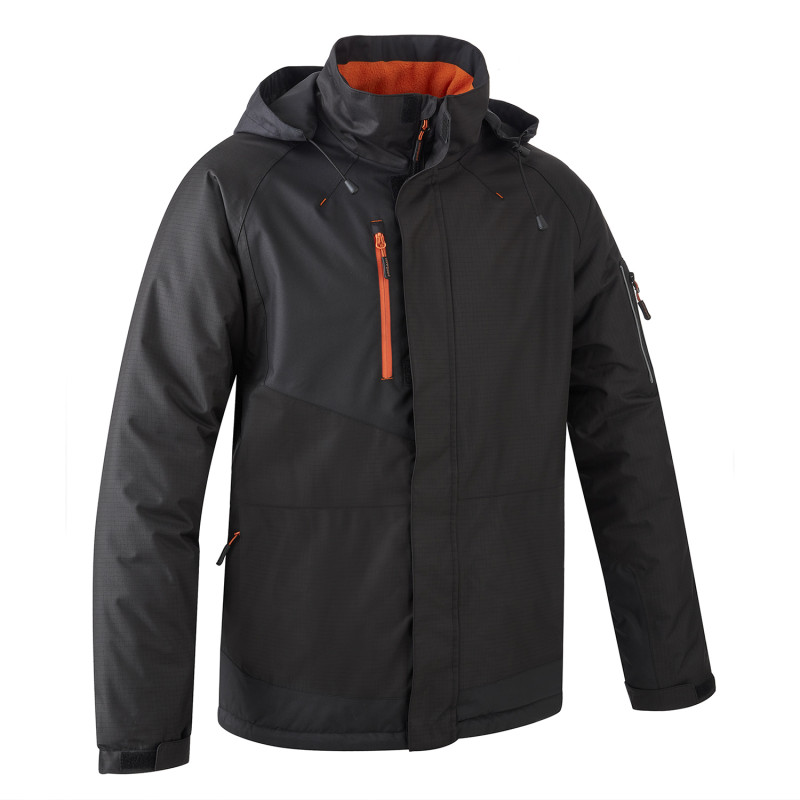 Parka de travail doublée polaire anti-pluie Noir - Coverguard YUZU (taille au choix) – Image 2