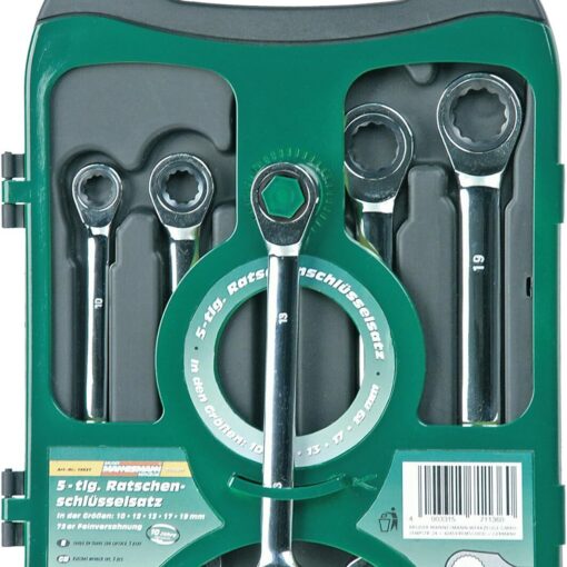 Jeu de clés mixtes à cliquet, 5 pièces - MANNESMANN - M19827