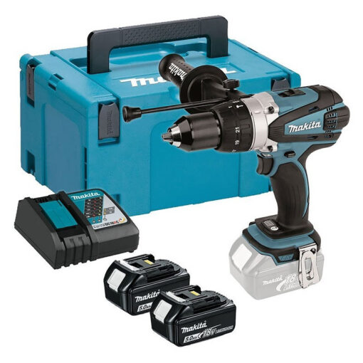 Perceuse à percussion 18V LXT (2x5.0 Ah) en MAKPAC - MAKITA DHP458RTJ