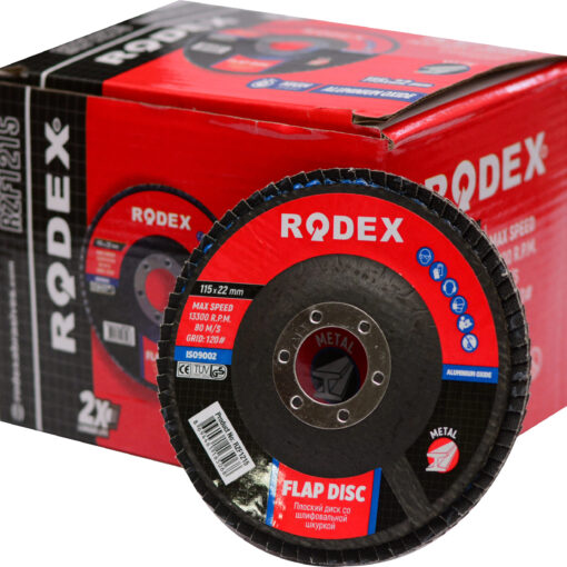 Paquet 20 disques à lamelles 115x22mm - Grains 120 - RODEX