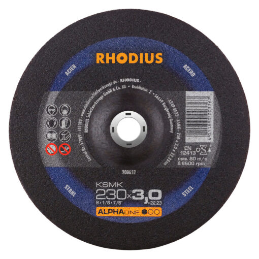 Disques à tronçonner acier 230 x 3,0 x 22,23 - RHODIUS KSMK F42