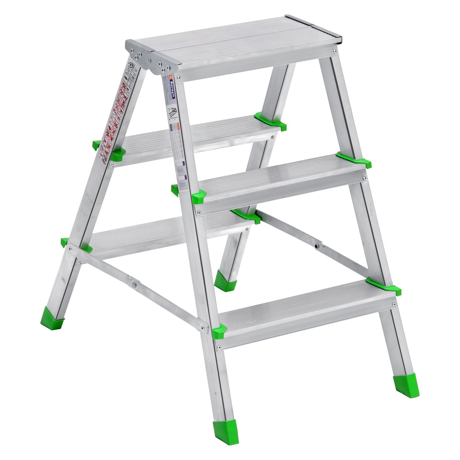 Marchepied double accès pliant, pieds et marches antidérapante en aluminium – SARAYLI – Image 2