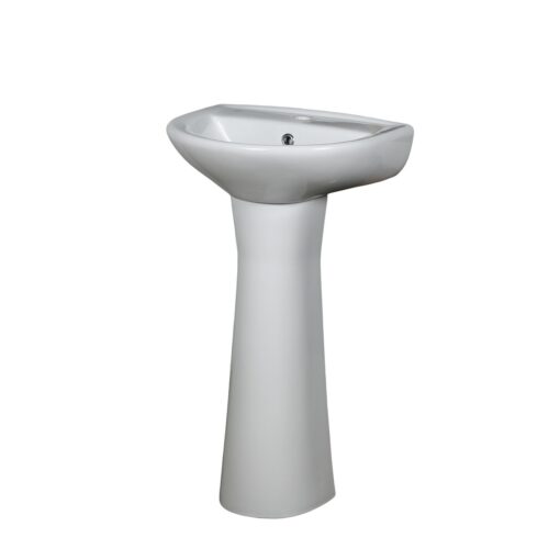 Lavabo avec colonne en céramique 45 x 36 CM Blanc BIZY - LPP