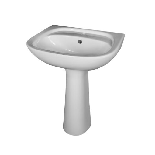 Lavabo avec colonne en céramique 50 x 43 CM Blanc OLAM - LPP