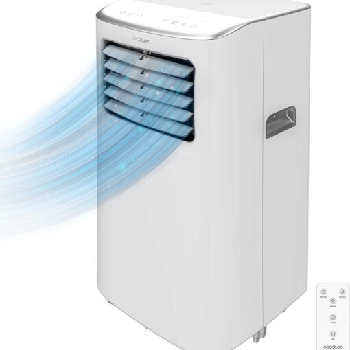 Climatisation portable avec télécommande et contrôle tactile ForceClima 7400 Soundless Touch 7000 BTU, écran LED, 4 modes, 2 vitesses, couverture jusqu'à 15 m2 - CECOTEC 08171