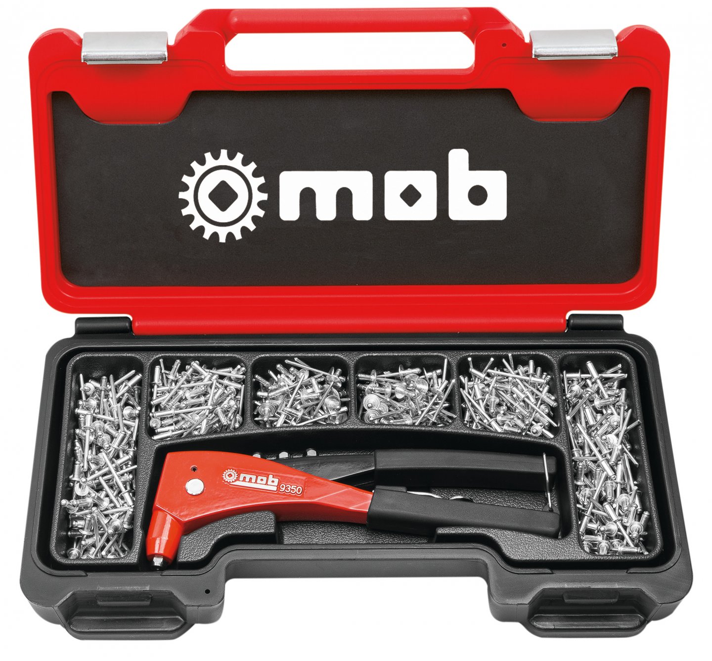 Coffret pince à riveter + 500 rivets corps alu & pointe acier - MOB