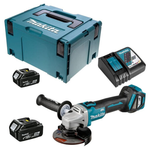 Meuleuse d'angle 18V LXT Ø125 mm (2x4,0 Ah) en MAKPAC - MAKITA DGA511RMJ