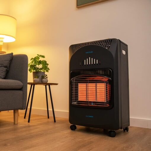 Chauffage d’appoint au Gaz, Pliable, Céramique, 3 modes, Gaz 10 kg, Triple système de Sécurité, 4 Roues Multidirectionnelles, 4200 W - CECOTEC 05341