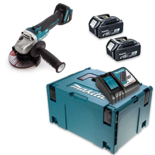 Meuleuse d'angle 18V Ø125 mm (2x3,0 Ah) en MAKPAC - MAKITA DGA506RFJ