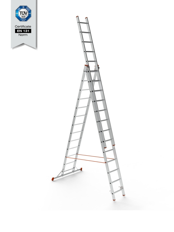 Échelle transformable 3 plans multifonctions 8,95M, 3 x 13 marches en aluminium antidérapante – EN131 – SARAYLI 7313-A