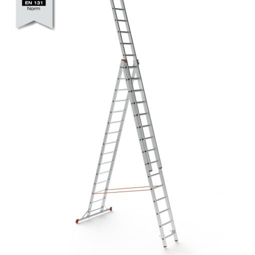 Échelle transformable 3 plans multifonctions 10M, 3 x 15 marches en aluminium antidérapante – EN131 – SARAYLI 7315-A