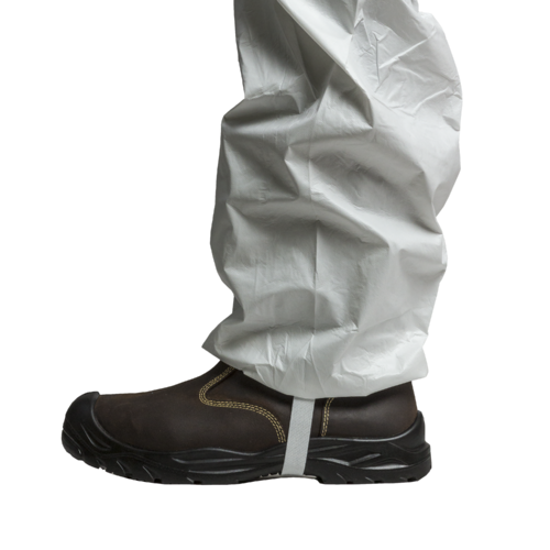 Combinaison de travaille protection chimique microporeux 65g/m² avec capuche, Type 5&6, EN14126, blanc - Taille L - COVERGUARD 44323 – Image 4