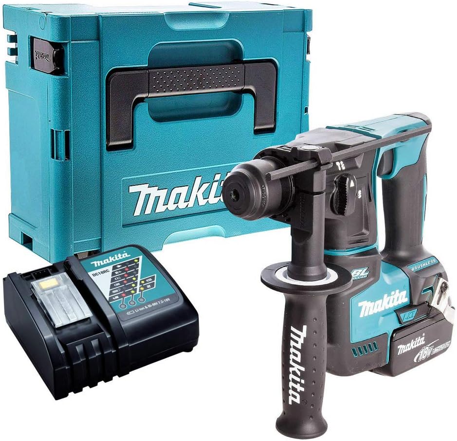 Perforateur SDS-Plus 18V DHR171Z + 1 Batterie 5.0 Ah + 1 Chargeur rapide DC18RC + 1 coffret Makpac 2 - MAKITA