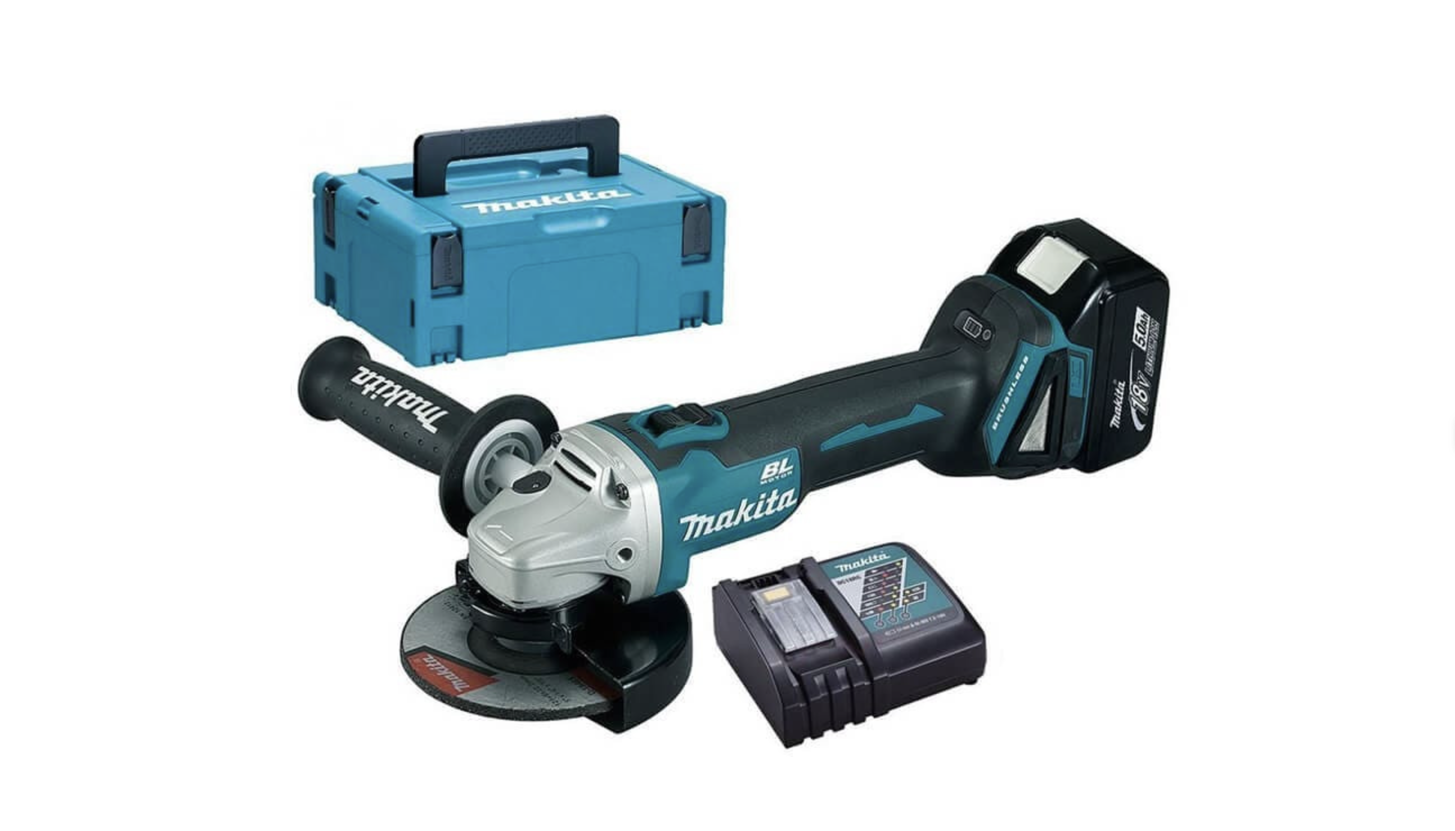 Meuleuse d’angle 18V LXT Ø125 mm (1×5,0 Ah) en MAKPAC – MAKITA DGA504RT1J