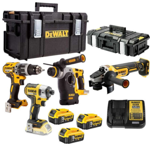 Pack 4 outils XR 18V (3x5,0 Ah) dans 2 coffrets TSTAK - DEWALT DCK422P3T-QW