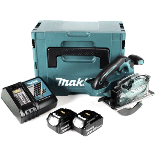 Scie circulaire à métaux 18v Ø150mm (2x6.0 Ah) en Makpac Makita DCS553RGJ