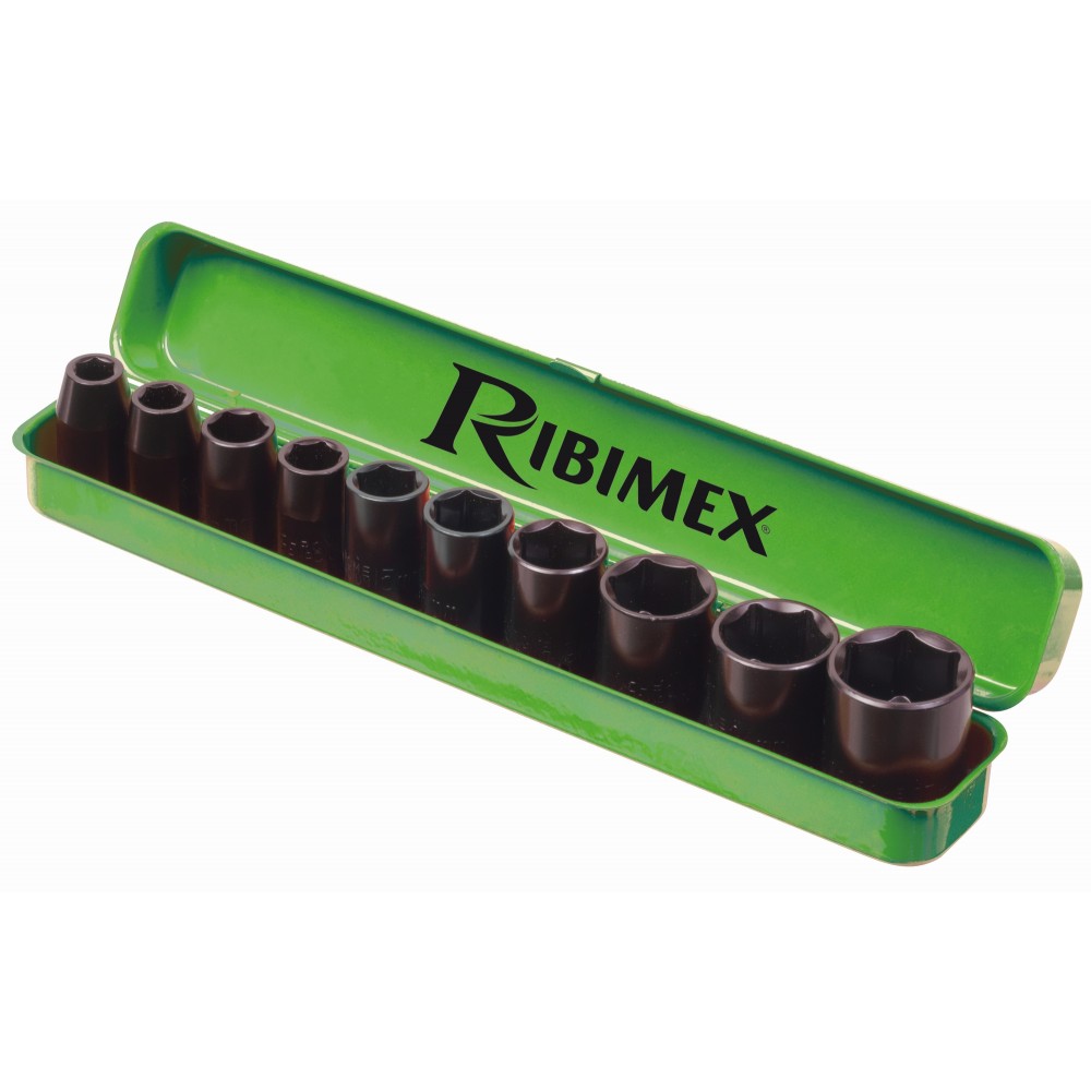 Lot de 10 douilles à choc 6 pans 1/2" 10 à 27 mm - RIBIMEX PRCCDC10CT – Image 2