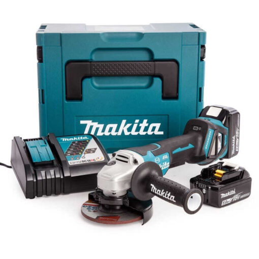 Meuleuse d'angle 18V LXT Ø125 mm (2x5,0 Ah) en MAKPAC - MAKITA DGA517RTJ