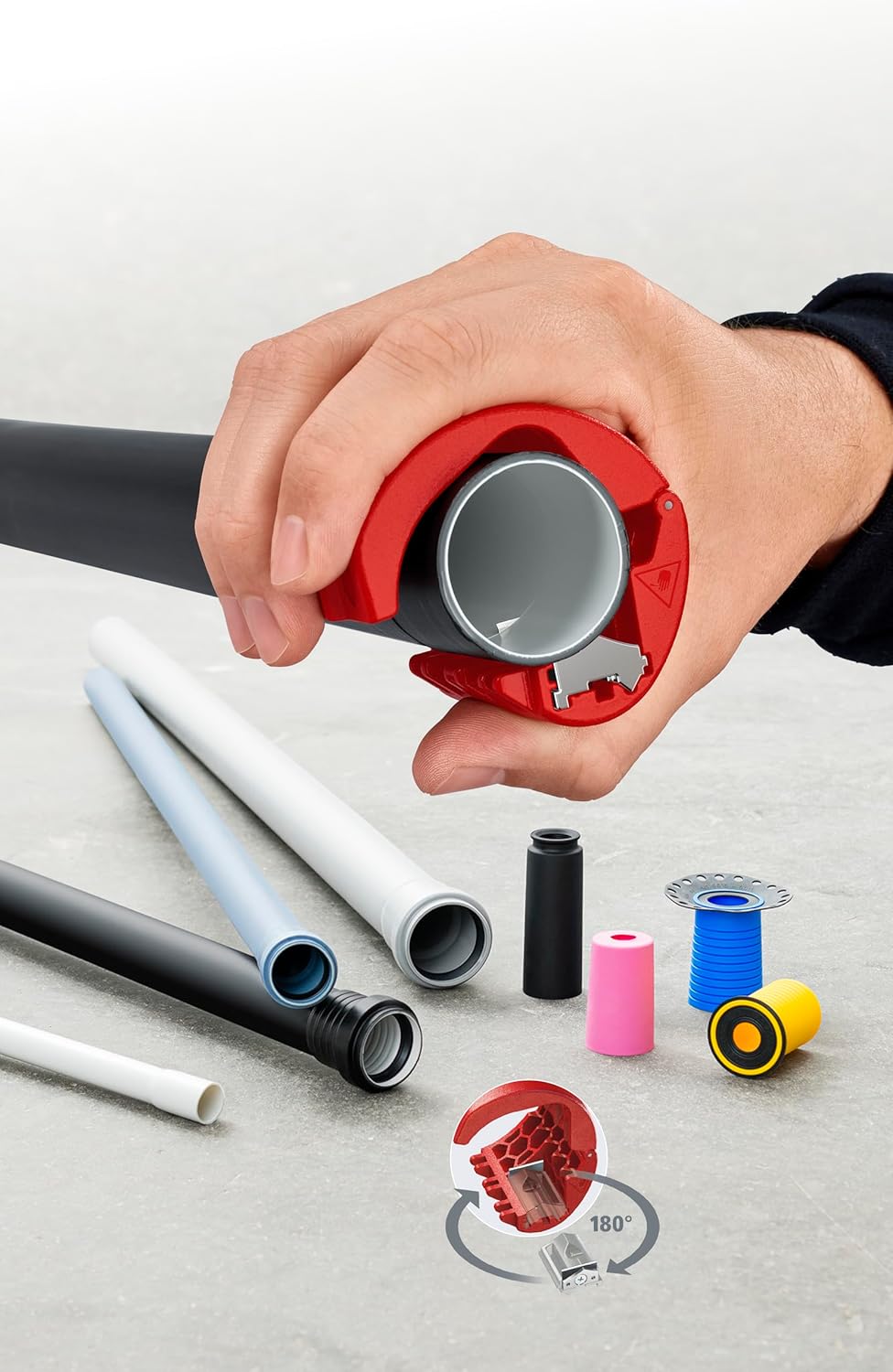 Coupe-tube pour les tubes en plastique de Ø 20 à 50 mm - KNIPEX 90 22 10 BK – Image 4