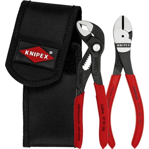 Jeu de 2 mini pinces en pochette ceinture, Cobra® 150mm et Pince coupante 140mm - KNIPEX 00 20 72 V02