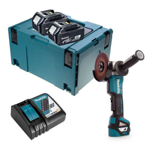 Meuleuse d'angle 18V Ø125 mm (2x3,0 Ah) en MAKPAC - MAKITA DGA517RFJ