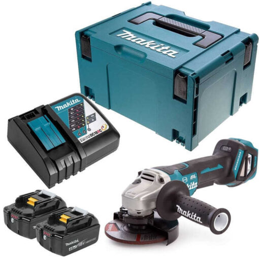 Meuleuse d'angle 18V LXT Ø125 mm (2x4,0 Ah) en MAKPAC - MAKITA DGA517RMJ