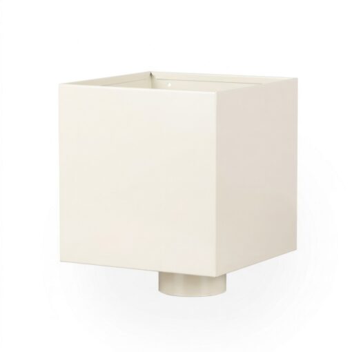 Boite à eau Blanc RAL 9002 200 x 200 Sortie Ø 80 avec grille anti-feuilles – LPP