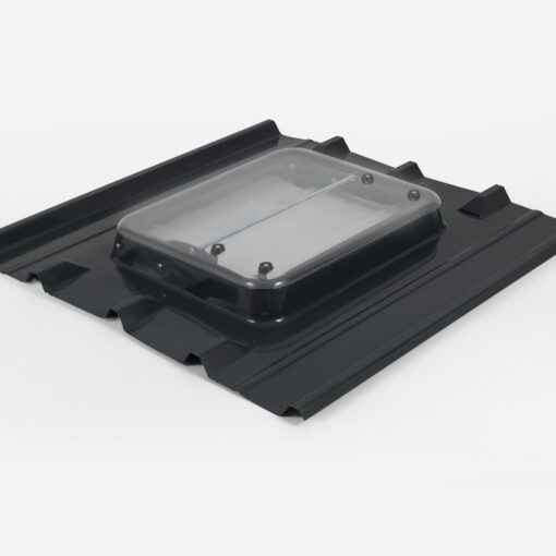 Lucarne de toit pour tôles bac acier ondulés profil 5 ondes – RAL 7016 Gris Anthracite – Vitre Synthétique incassable – LPP LUMICIEL