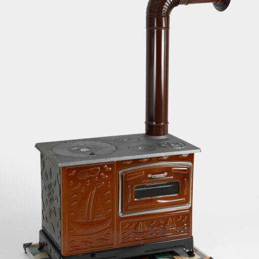 Cuisinière/Poêle à Bois avec Grand Four, Plaque en Fonte et Corps Émaillé, Chauffage et Cuisson en intérieur et extérieur avec accessoires – LPP ZIBAR