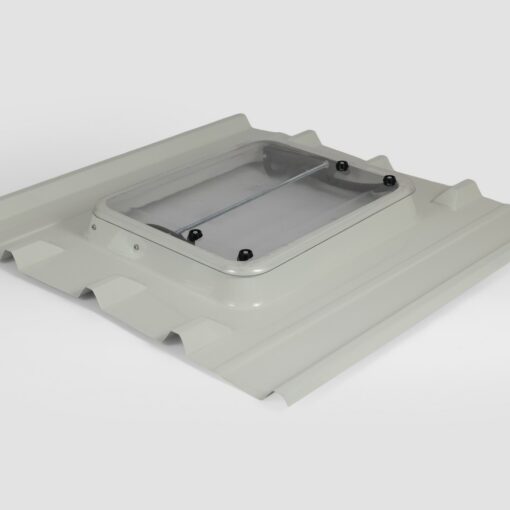 Lucarne de toit pour tôles bac acier ondulés profil 5 ondes – RAL 9002 Blanc – Vitre Synthétique incassable – LPP LUMICIEL