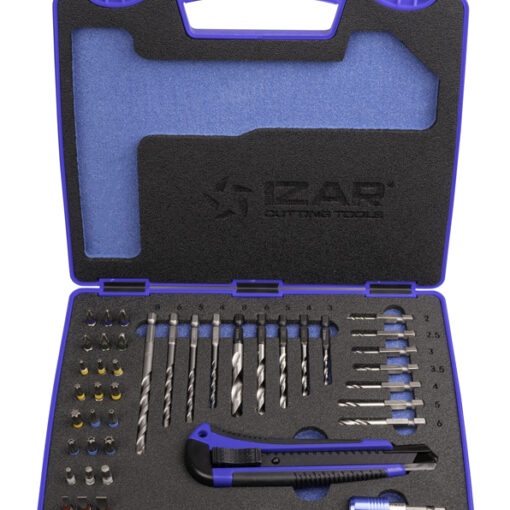 Coffret de 42 pièces embouts de vissage et forets queue HEX E6.3 avec porte-embout Quick-Lock - IZAR 79873